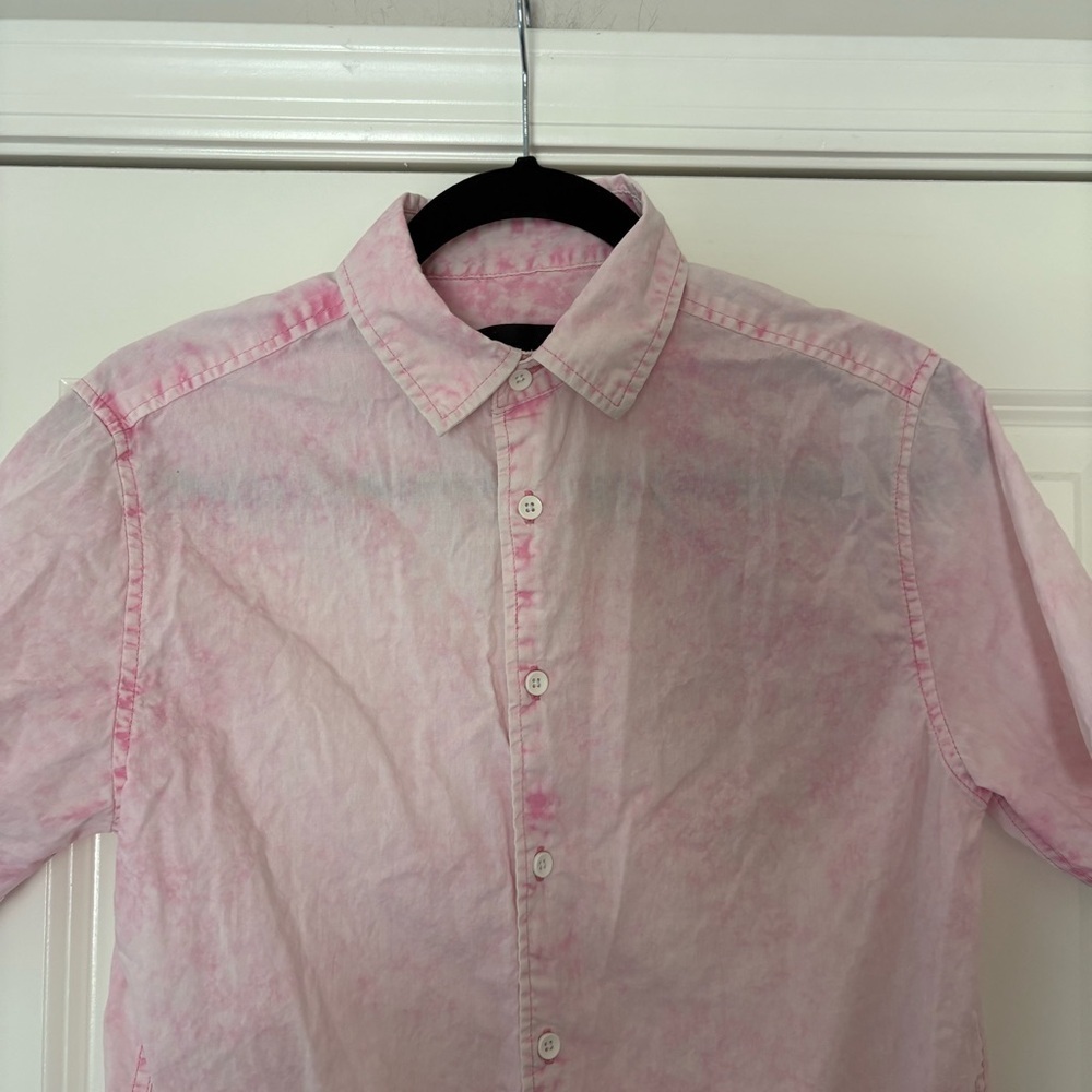 Original Use Men's Pink Short Sleeve Button Down Shirt - Picture 5 of 11